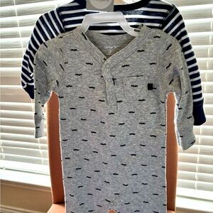 Carter's Gray Long Sleeve Mustache Print Shirt